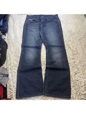 Vintage 2000s Diesel Rame Flare Jeans Y2K Low Rise Bootcut Denim Blue Sz 30x30